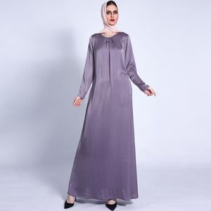 Abbigliamento etnico Solido Abaya Dubai Turchia Abito Hijab musulmano Causale Caftano Abito Musulmans Abiti maxi per le donne Djellaba islamica Femme