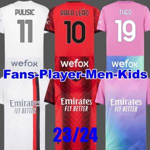 23 24 Pulisic Soccer Jerseys Giroud de Ketelaere Rafa Leao Rebic AC Sフットボールシャツ3番目の男性キットユニフォーム2023 2024 Koche Loftus-Cheek Theo