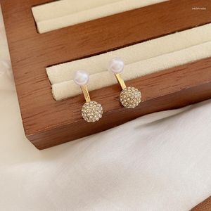 Orecchini a bottone con strass di perle per donne ragazze coreane semplici piccole e carine accessori per gioielli di moda per feste di nozze regalo