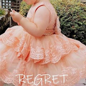 Kız Elbise Aplike Çiçek Elbise A-line Çocuklar Prenses Dantel Basit Çay Uzunluğu Düğün Sequin Bow Kısa Tül Tutu Prom 2023