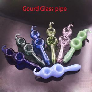 Wholesale Cheap 12cm Glass Spoon Smoking Pipes Thick heady Newest Gourd Hand Made tobacco dry herb pipe