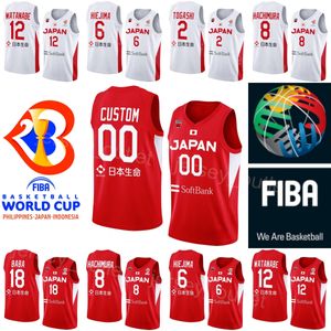 Printed Japanese 17 Yutaroh SUDA Jerseys Japan Basketball 2023 World Cup 6 Makoto HIEJIMA 71 Soichiro INOUE 45 Kai TOEWS 2 Yuki TOGASHI 91 Hirotaka YOSHII National