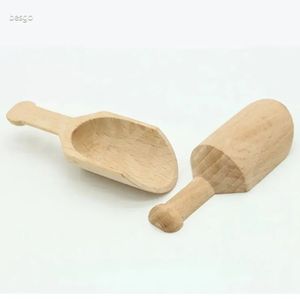 Mini Wooden Scoop Teaspoon Small Salt Shovel Bath Salt Spoon Milk Powder Scoops Wood Condiment Spoons Coffee Tea Mini Sugar Spoon DBC Sep04