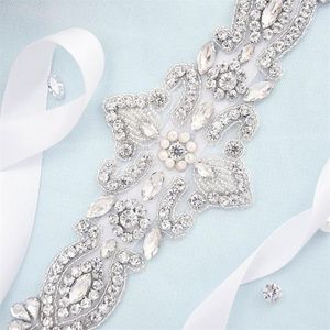 Wedding Sashes S245 Rhinestone Bridal Waist Belt Satin Ribbon Trim Applique Dresses Accessories Gown Decor In Stock Sash222o