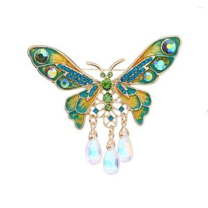 Brooches Waterdrop Tassel Butterfly For Women Unisex 2-color Enamel Insects Beauty Party Office Brooch Pins Gifts