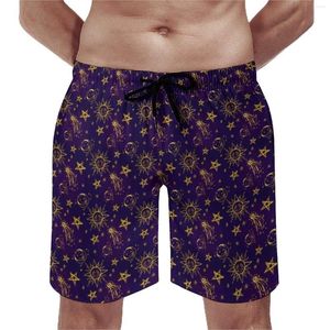 Pantaloncini da uomo Retro Moon Designs Board Summer Magic Astrology Beach Pantaloni corti Sport maschili Costume da bagno personalizzato ad asciugatura rapida