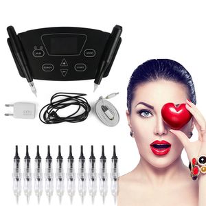 Tattoo Maschine Null Lärm Digitale Permanent Make-Up Maschine Rotary Tattoo Maschine Kit Augenbraue Lippe Dermografo Mikropigment Netzteil 230901