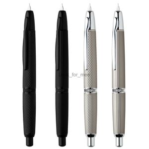 Fountain Pens MAJOHN A1 Press Fish Scale Striped Metal Extra Fine Fountain Pen Retractable WIth Clip No Clip Ink Office School Writing Gift HKD230904