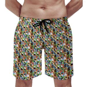 Men's Shorts Summer Gym Cartoon Eagle Run Surf Lots Of Eagles Birdorable Raptors Beach Casual Quick Dry Swim Trunks Plus Size