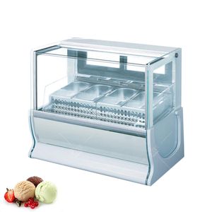 Commercial Curved Ice Cream Display Cabinet Desktop Ice Porridge Freezer Ny 6 Barrel Hard Ice Cream Storage Machine 850W