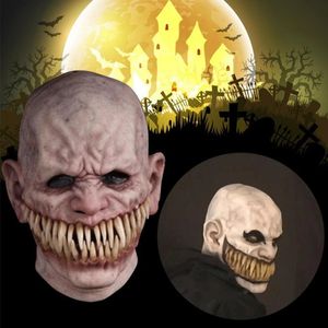 Party Masks Horror Stalker Clown Mask Halloween Cosplay Creepy Monster Big Mouth Teeth Chompers Latex Scary Costume Props Decor 230901