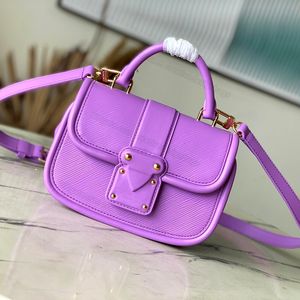 8A Mulheres Bolsas De Ombro Hider Seeke Flap Gold Hardware Lock Buckle Grained Water Ripple Full Cowhide Cross Body Bolsa Elegante Compacto Portátil 21cm Com Caixa L369