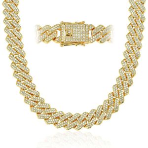 Kubanische Gliederkette für Herren, Miami, kubanische Halskette, 18 Karat Gold, Silberkette, Diamantschliff-Ketten für Männer und Frauen