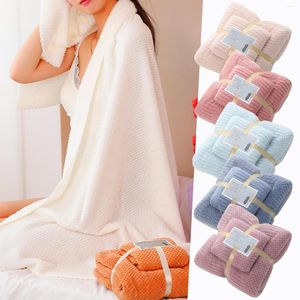 Toalha dois em um conjunto macio e de alta densidade Coral Absorben Fleece Bath Home Textiles