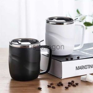 Termoser Rostfritt stålisolerat kaffemugg med glidande lock Vakuum Travelmugg med handtag camping te -kolv för varma kalla drycker x0904