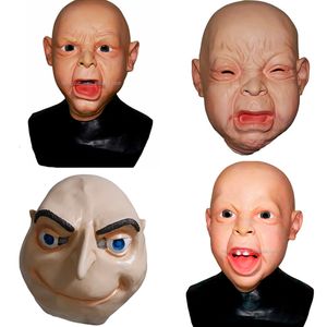 Máscaras de festa Halloween traje bebê máscara cabeça cheia para adultos látex chorar 230901