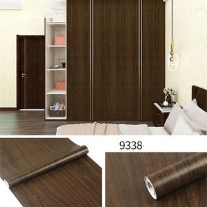 Wallpapers Imitation Wood Grain PVC Wallpaper Waterproof Self-adhesive Home Decoration 3D Table Cabinet Renovation Wall Sticker