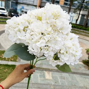 Fiori decorativi Grandi 5 teste Bouquet artificiale Ortensia di seta Matrimonio fai da te Matrimonio Casa Giardino Ufficio Composizione floreale