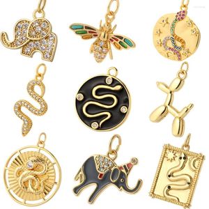 Encantos bonito cobra elefante abelha pingente para fazer jóias cor de ouro animal diy brincos colar pulseiras