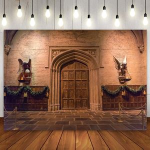 Decoração de festa Magical School Castle Interior Room Stone House CG Digital Backdrop Wizard Halloween Pogal Fundo Decoração de aniversário 230904