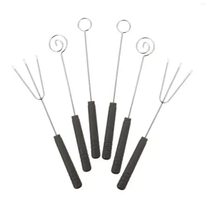 Set di stoviglie 6 pezzi Gadget per utensili da cucina per cioccolato Forchetta Utensili per immersione in acciaio inossidabile per caramelle Forniture per cottura al forno