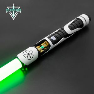 LED-Lichtstäbe TXQSABER Design Soldier Lichtschwert mit Kyber-Kristall Jedi-Krieger Laserschwert Metallgriff Pixel Led Blade Force Smooth Swing 230901