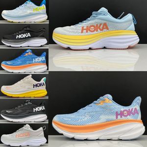 Hoka One One Bondi 8 Running Shoes Carbon x 2 Athletic Clifton 8 Gerfy Training Sneakers on Cloud Blue Women Mens Highway Marathon Hokas Shoe Sports Trainers 36-45