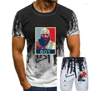 Erkeklerin izleri çocuk kratos savaş tanrısı erkek tişört vintage pamuk kısa kollu tees mürettebat boyun tişört yaz tarzı kıyafetler