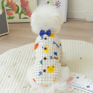 Cão vestuário arco roupas para animais de estimação menino camisa para roupas de cachorro gato pequeno fino verão branco moda chihuahua produtos xs xl acessórios