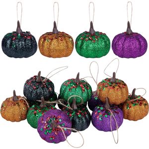 Obiekty dekoracyjne figurki 12 szt. Halloween brokat wiszące dynie cekiny piankowe dynie sztuczne dynie na imprezę jesienną 230901
