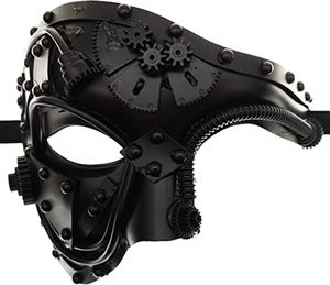 Máscaras de festa Venetian Cyborg Metal Steampunk Máscara Halloween Masquerade Fantasma da Ópera Mardi Gras BallFree Frete 230901