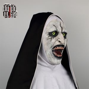 Party Masks Nun Mask Headgear Controling 2 Halloween Dance Performance Horror Luminous Cos Scene Props 230901