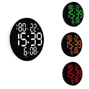 Wall Clocks 10Inch Digital Clock With Remote Control Temp Humidity Date Week Automatic Dimming Table For Living Room