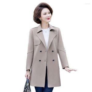 Kvinnors dike rockar Spring Autumn Windbreakers Women 2023 Loose Suit Collar Coat Single-Breasted Overcoat Pure Color Ytterkläder Kvinna