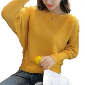 Women's Sweaters Women Knitted Pullover Tops Fashion Batwing Sleeve Ladies Autumn O-Neck Jumper Solid Casual Korea Pullovers Female