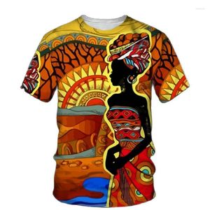 T-shirt da uomo 2023 3D Africano Harajuku T-shirt Estate Casual O-Collo Manica corta Tendenza moda Retro Abbigliamento Street Apparel Hip Hop