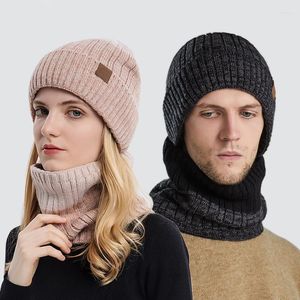 Bollmössor Vinterhatt för kvinnor män blandar färg mode all-match stickad varm tjock halsduk hals damer gentleman beanie unisex hattar hat hat545