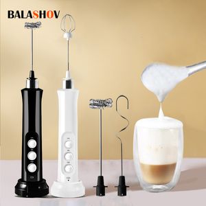 Other Kitchen Tools 3 In 1 Portable Rechargeable Electric Milk Frother Foam Maker Handheld Foamer High Speeds Drink Mixer Coffee Frothing Wand 230901