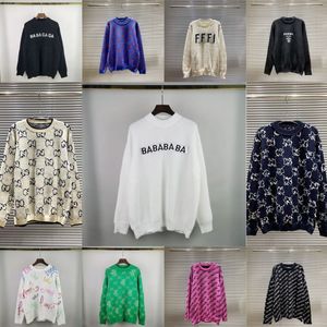 سترات النسائية رجال هوديي المصممين رجال في جميع أنحاء رسائل صوفية تقنية مطبوعة Otton Knit Crewneck Letter Paris Sportswear Size S-3XL