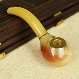 Ox Horn Smoking Pipe Resin Small Water Pipes Mini Filter Pipes Portable Tobacco Cigarette Holder Smoking Accessories