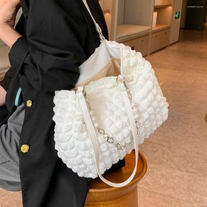Evening Bags 2023 Pleated Women's Shoulder Bag Sewing Diamond Plaid Tote Bubble Cloud Quilted Padded Female Crossbody For Women