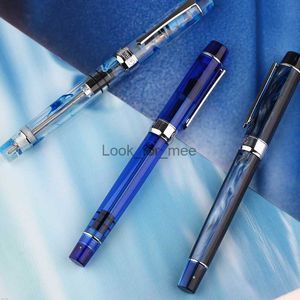 Fountain Pens Penbbs 355 Resin Transparent Piston Fountain Pen Demonstration Acrylic Design Calligraphy Student Gift Office Supplie Stationery HKD230904