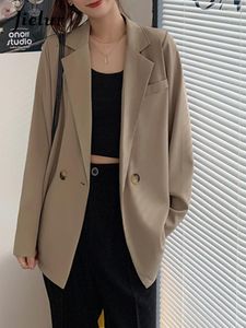 Kvinnors kostymer Autumn Suja Jacka Kvinnor Enkel casual mode koreansk blazer kvinna svart khaki kappa kvinnliga kontor lady vår m-xxl