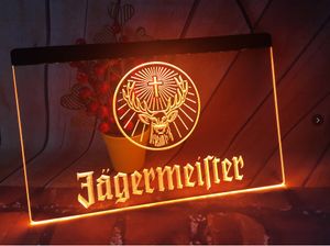 Nowością przedmioty B-182 Jagermeister Beer Bar Pub Club 3D Znaki LED Neon Light Znak Wystrój domu Crafts 230904