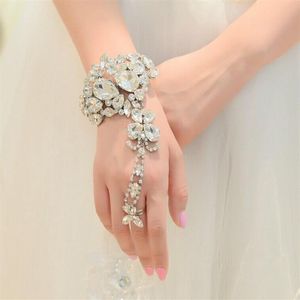 2014 Bride Ręcznie Karit Katenarny Białe diamentowe pierścionka ślubne z powrotem suknia ślubna Akcesoria ślubne Bransoletka