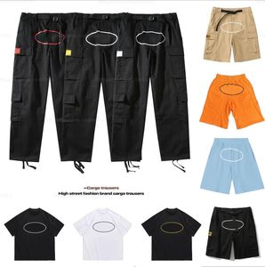 Last shorts byxor män pantalon minus två last designer byxor gata slitage hip humle tryckt pant militär retro multi fickor rak lös par byxor