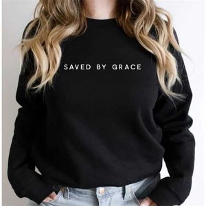 Herren Hoodies Saved By Grace Sweatshirt Crewneck Sweatshirts Faith Christian Apparel Unisex Pullover Streetwear Damen Hoodie LST230902