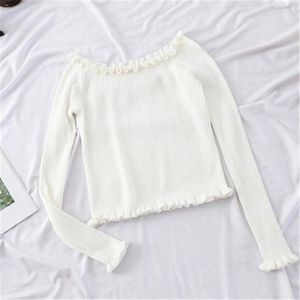 Women's Sweaters Red Solid Off Shoulder Sweater Casual Jumper Spring Autumn Office Long Sleeve Women Elastic Sexy Pullover Tops PZ2832