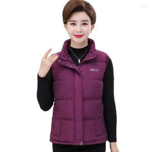 Gilet da donna Gilet di cotone per anziani di mezza età 2023 Giacca autunno-inverno Senza maniche corte Gilet caldo Gilet Capispalla