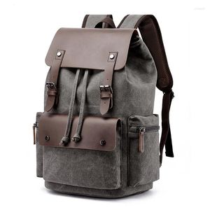 Mochila masculina vintage bolsa de lona grande capacidade ombro faculdade escola portátil multifuncional alta qualidade